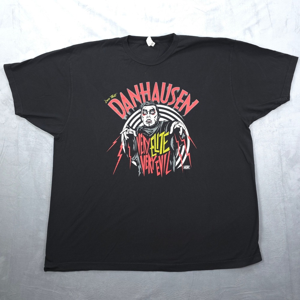 AEW Danhausen Shirt Mens XXXL Black Very Elite Very Evil Wrestling Short Sleeve